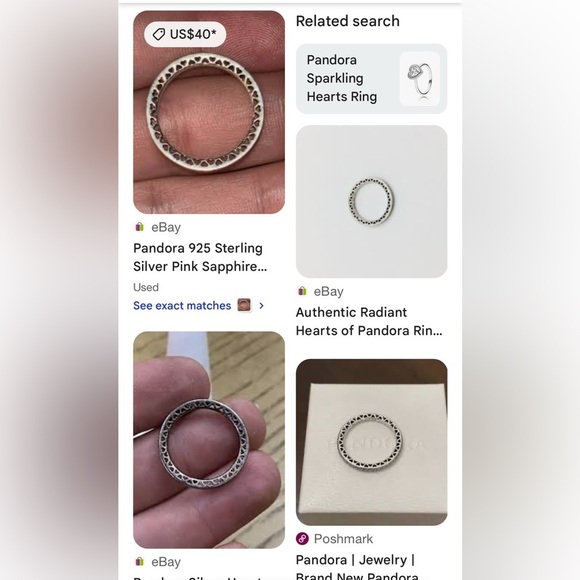 🌸Elegant Pandora Silver Band ring with Clear Stones 🌸 - Picture 4 of 7